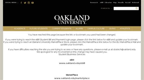  Oakland University uses an electronic billing and payment system known as聽eBill. eBill is designed to work on all your devices including your PC, smart phone and tablet. eBill is available 24/7 to view your student account activity, view your billing statement, enroll in a payment plan, pay your bill, and much more! 